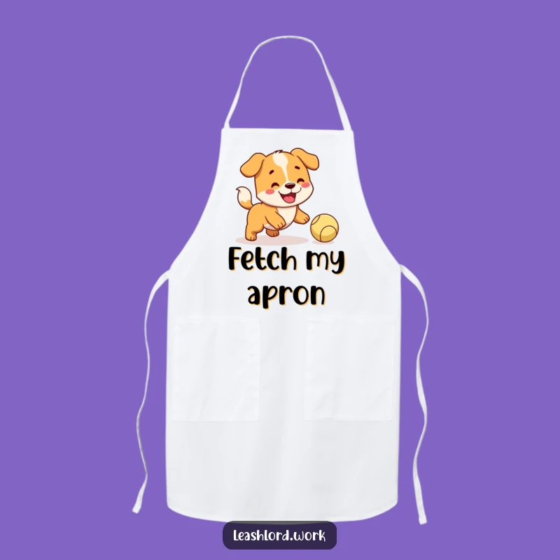 Funny Fetching Dog Apron: Happy Pup Kitchen Design, Great Gift Cook