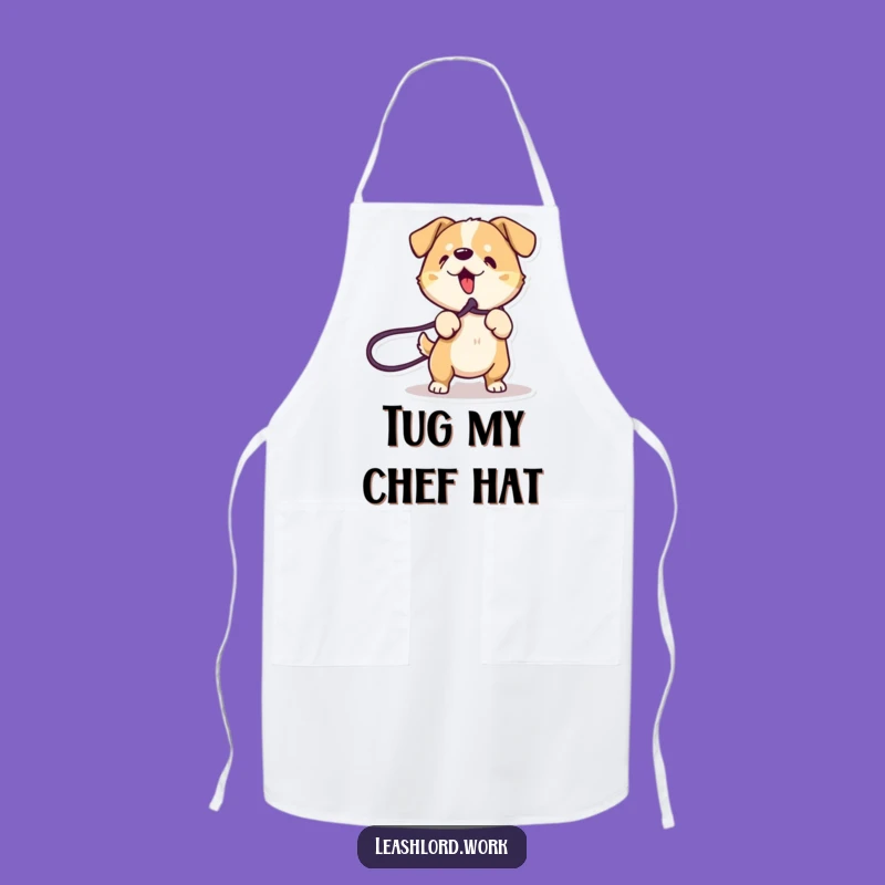 Funny Energetic Dog Apron: Playful Pup Kitchen Design, Great Gift Cook