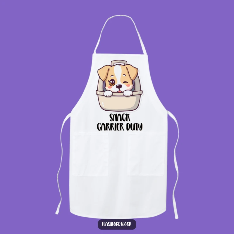 Funny Peek-a-Boo Dog Carrier Apron - Humorous Chef's Companion