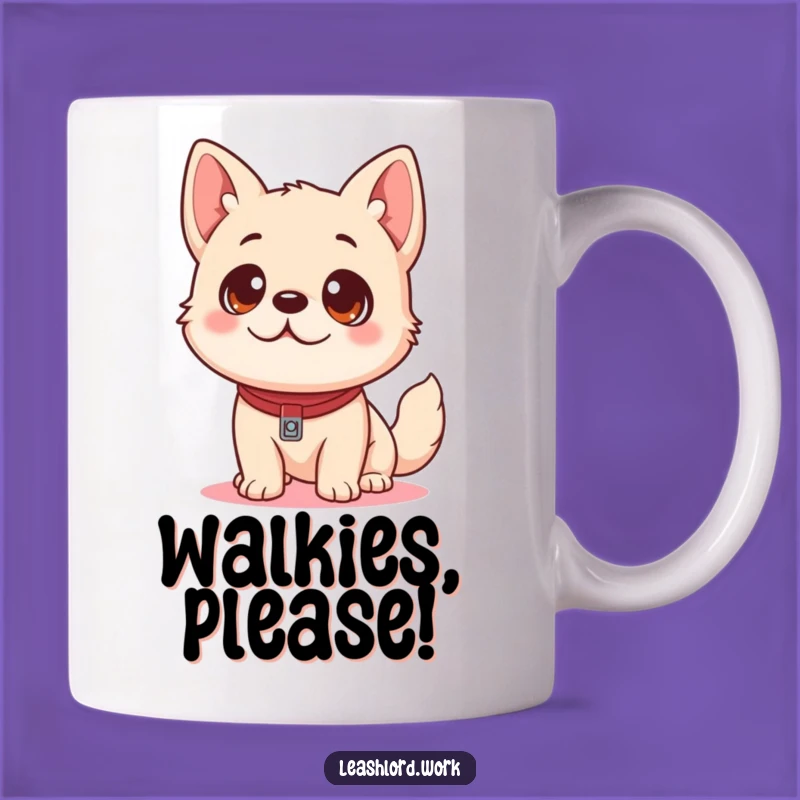 Funny Dog Leash Mug: Playful Eyes Anticipating Walkies, Perfect Gift