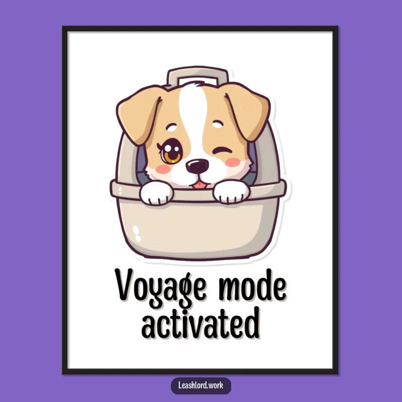 Funny Twinkling Eye Dog Carrier Digital Art - Playful Pet Wall Decor