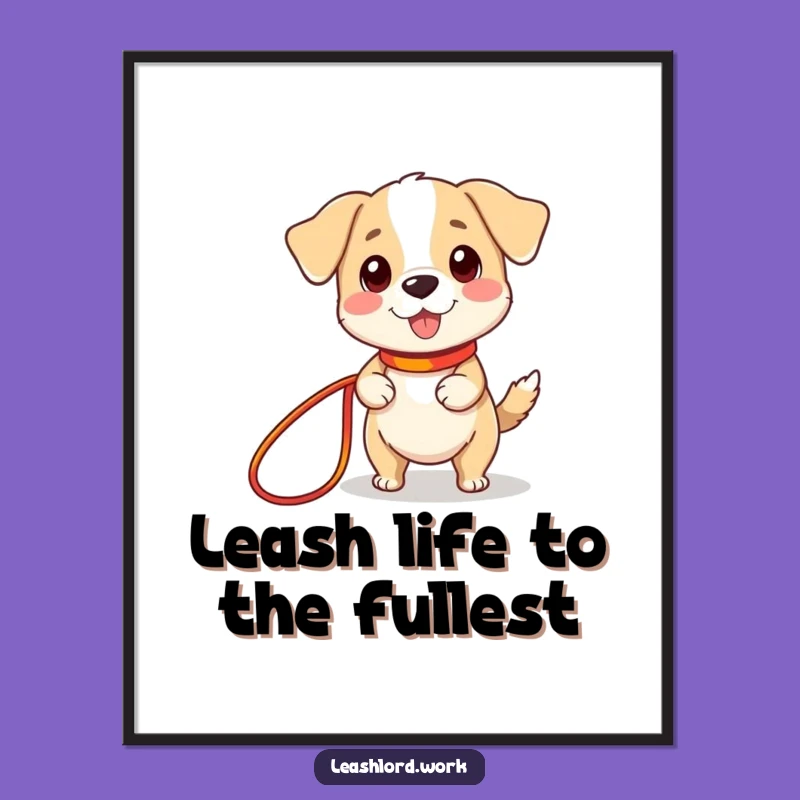 Funny Free Printable Wall Art: Dog Tiny Legs & Leash - Quirky Downloadable Decor
