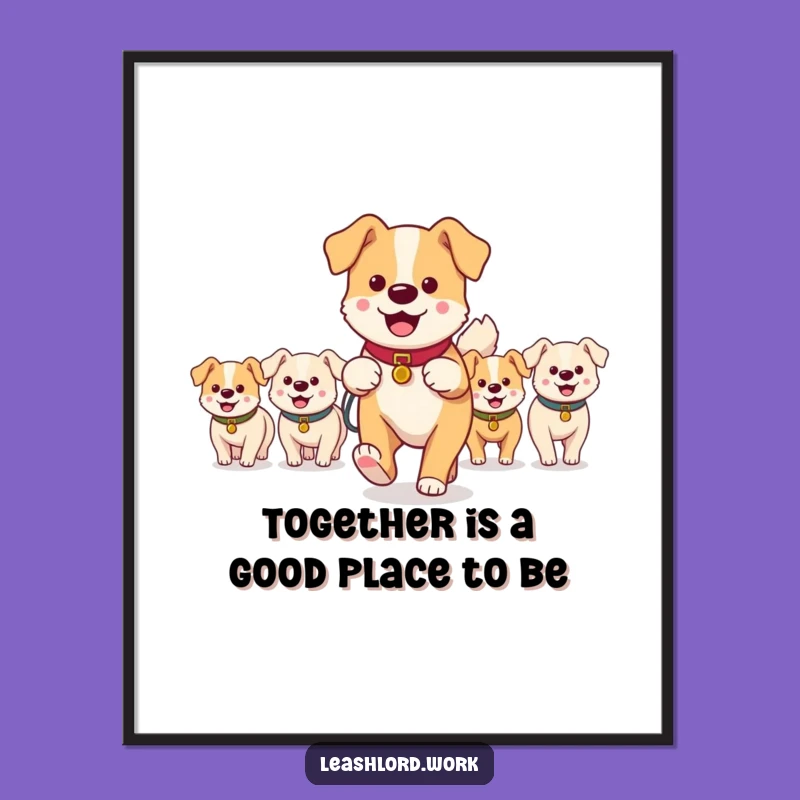 Funny Free Printable Wall Art: Dog Pack Adventure - Quirky Downloadable Decor