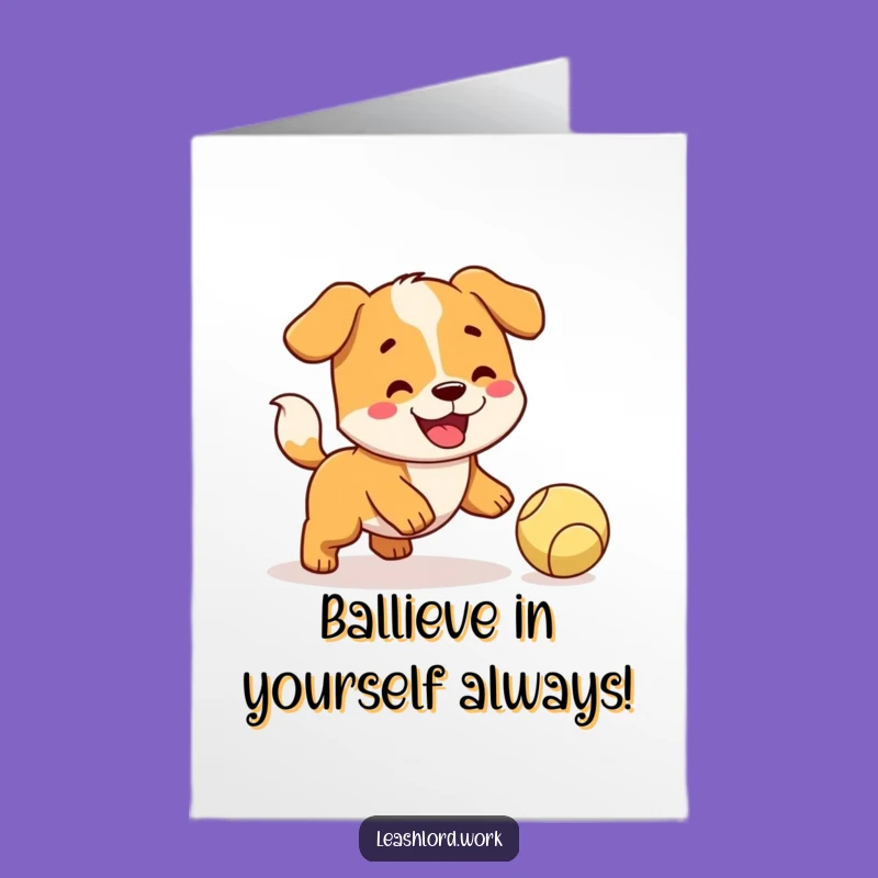 Free Printable Congrats Card: Fetching Dog, Energetic Downloadable Celebration