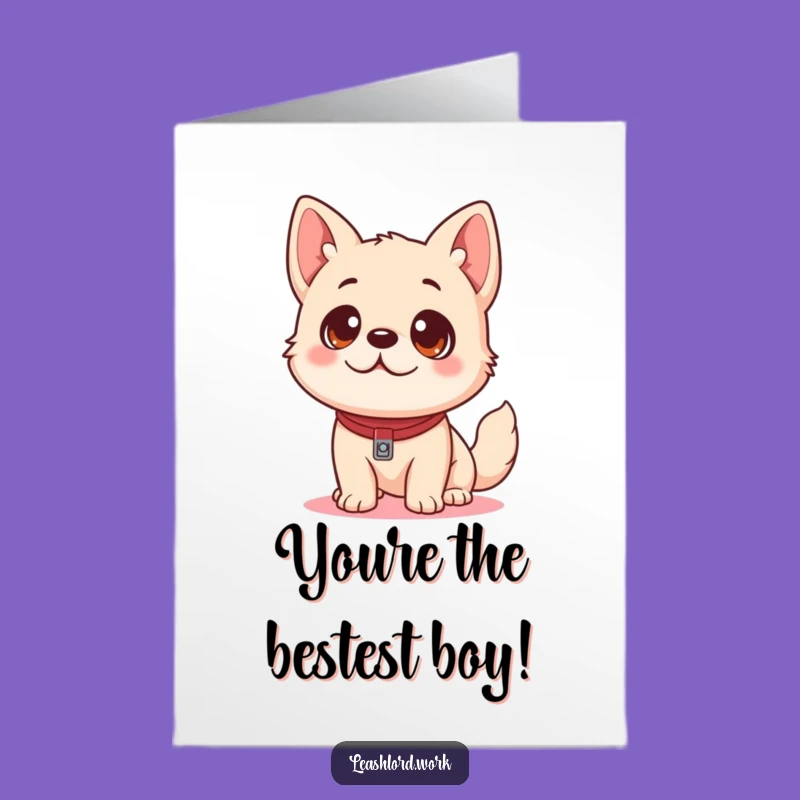Free Printable Thank You Card: Eager Dog & Leash, Cute Downloadable Gratitude