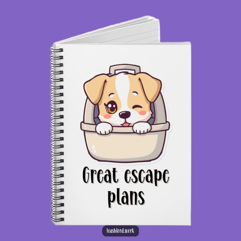 Funny Twinkling Eye Dog Carrier Notebook - Humorous Journal for Ideas