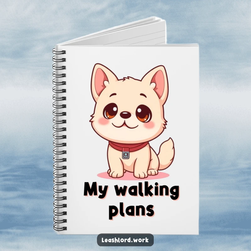 Funny Dog Notebook: A journal featuring a playful dog with eager eyes looking up at a leash, ready for notes.